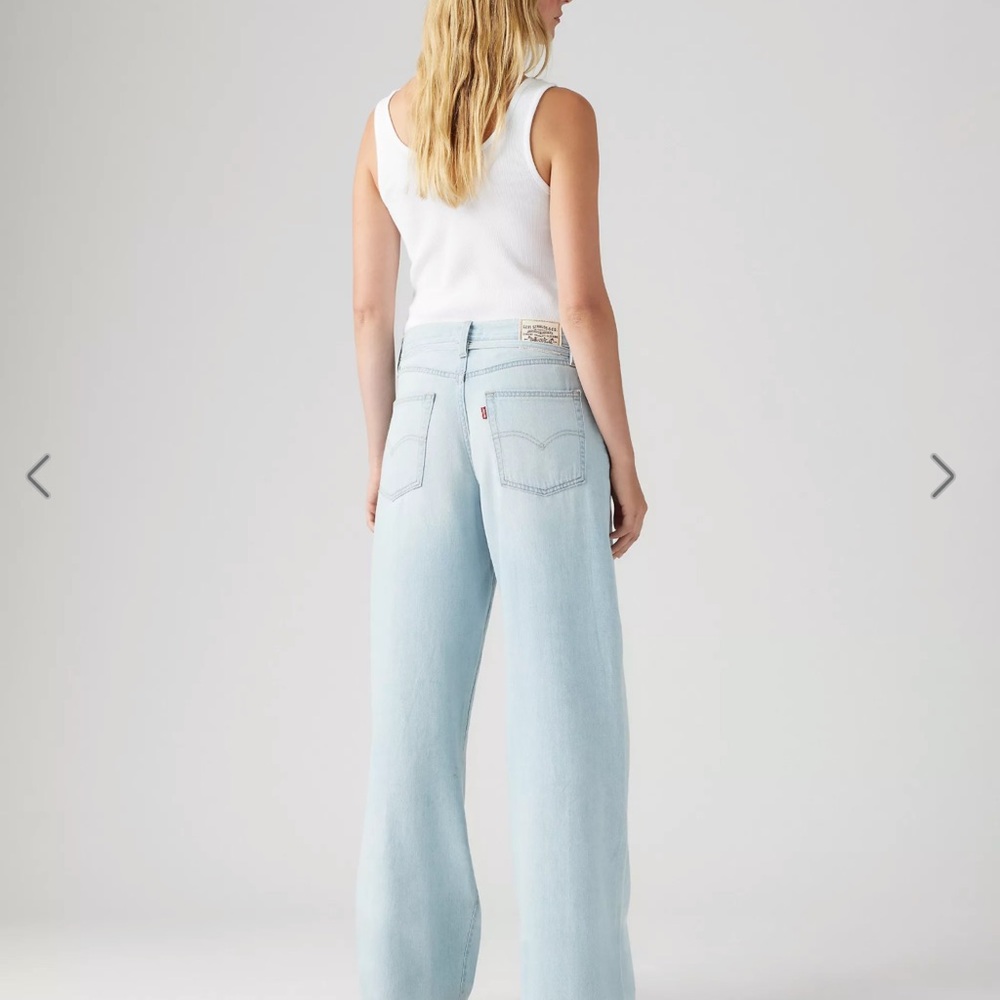 XL BAGGY STRAIGHT LINEN+ DENIM WOMEN'S JEANS Size 29 - Picture 3 of 12